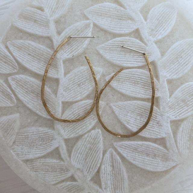 Carved Hammered Bronze Hoop Earrings glenda gs jewelry