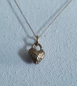 Bronze Double Sided Petite Heart Necklace