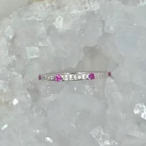 Pink Sapphire & Diamond Band Ring SOLD