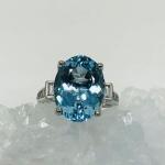 Aquamarine & Diamond Ring  SOLD