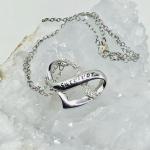 Survivor  Heart/Ribbon CZ Necklace